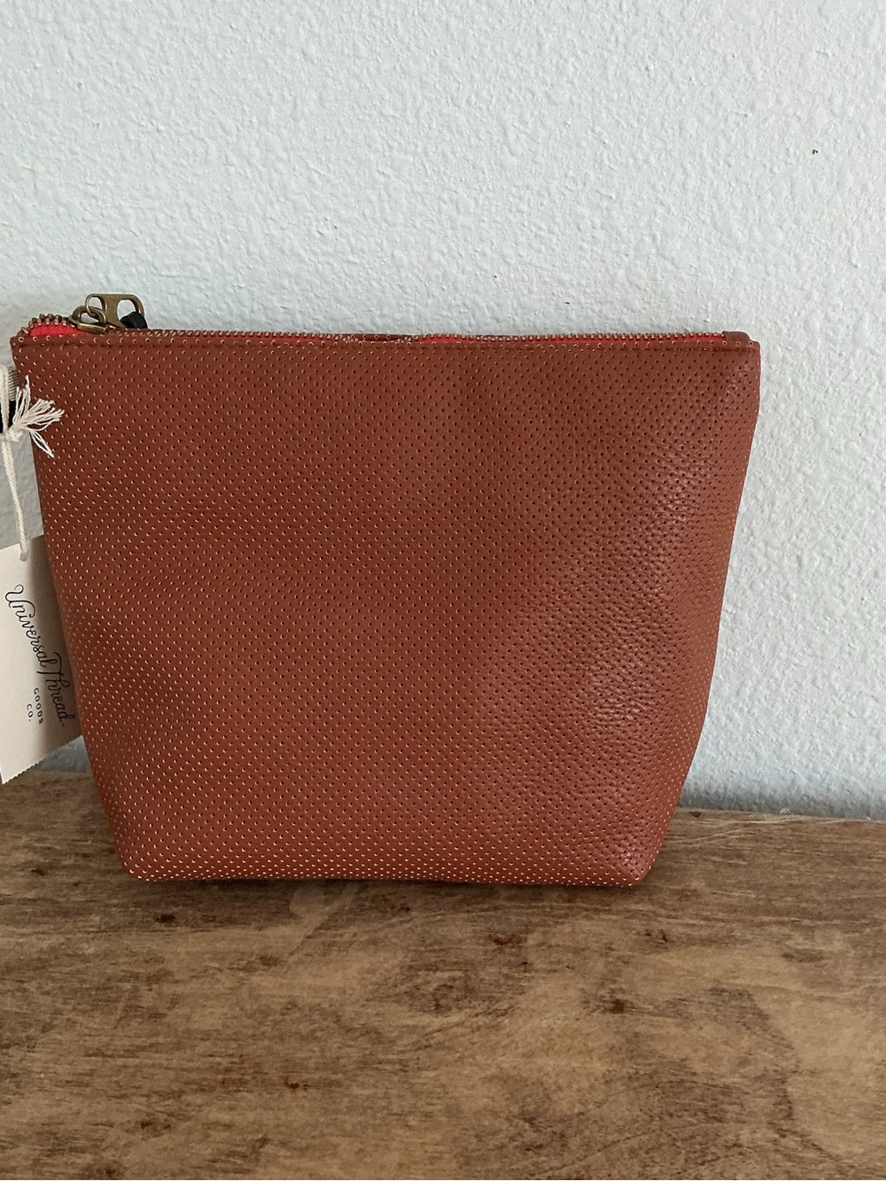 Universal Thread Burnt Orange Textured Zip Cosmetic Pouch